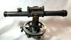 Antique Brass   Metal Level Transit Surveyor Scope With Wooden Storage Box