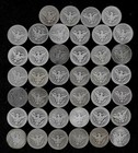 Barber Quarter Roll  1895-1916  90  Silver  40 Coins  Lot F88