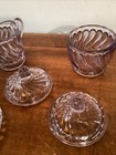 Lot Of 5 Antique Eapg Sun Purple Amethyst Glassware Pcs- Sugar Bowl  Creamer  