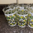 Vtg Brockway Glass Tumbler Penn Maid Sour Cream Jar With Mid Century Carrier