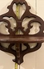 Vintage Victorian Butler Solid Wood Ornate Carved Hanging Wall Shelf