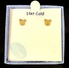 Disney Mickey Mouse Solid 14kt  Yellow Gold Baby  Stud Earrings