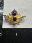Bee Colored Rhinestone Joan Rivers Vintage Pin Brooch Bi-metal J-526