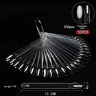 50 Pcs False Nail Display Tips Clear Oval Fan Swatch Chart For Uv Gel Polish