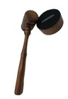 Wood Judge Gavel   Sound Block Set Crisnel Wooden Auction Court Desk Decor  K9
