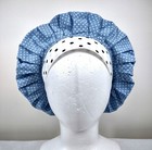 Bouffant Scrub Cap Chemo Hat Chef Handmade Cotton Polka Dots Blue 23 5    To 33 5   