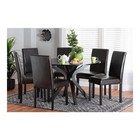 Asli Modern Espresso Brown Faux Leather And Wood 7-piece Dining Set