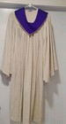  Vintage Almy Adult Choir Robe Purple Yoke  Linen Blend Church Clergy Size Cg 
