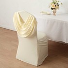 Ivory Swag Back Ruched Fitted Premium Spandex Banquet Chair Cover Party Supplies
