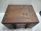 Vintage Antique Oak Veneered Flat File Cabinet Watchmakers Watch Drawers