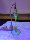 Antique Devilbiss Uranium Glass Perfume Bottle Atomizer 1920s Art Deco Gold Gilt