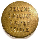Car Wash Token Coin Vintage Metal Round 1 Econo 2 Deluxe 3 Super Deluxe Options
