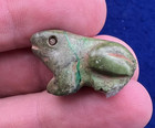 Mayan Green Jade Frog Figure Pre Columbian Effigy Bead Pendant Antique