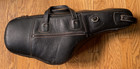 Vintage Black Leather Alto Saxophone Soft Case Gig Bag W  Strap Music Instrument