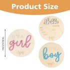 3 Pcs Gender Reveal Sign Baby Birth Boy Girl Wooden Announcement Prop Decor