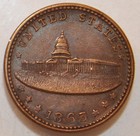 1863 Civil War Token 35 A 1a - E  W  Atwood Books - Bridgeport  Conn - Storecard