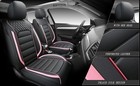 01leather Car Seat Covers  Faux Leather Car Seat Covers For 5-seat Black Orange