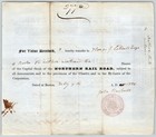 1847 Boston  Ma Northern Railroad Stock Certificate No  2222 For 10 Shares