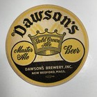 Dawson   s  Beer Coaster 4 Inch New Bedford Massachusetts 1940   s Crown Logo