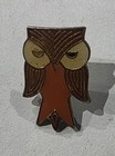Vintage Enamel Owl Hat Lapel Pin Tie 1970 s