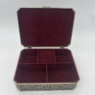 1900s Vintage Godinger Silver Plated Jewelry Box Red Velvet Interior 7   x9 5   