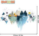Nordic Geometric Wall Stickers  Removable Diy Mountain Reflection Wall Decal Mur