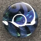 Handmade Contemporary Art Glass Marble 1 02  Blue White Purple Mib Artist Signed