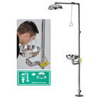 Stainless Steel Emergency Eyewash Shower Station Eye face Wash Washer Station