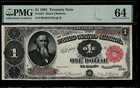 1891  1 Treasury Note Fr 352 Stanton Pmg 64 B54815442  achg 