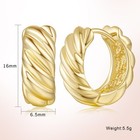14k Gold Hoop Earrings Twisted Thick Small Hoops Hinged Snap Back Women Gift 
