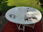 Vtg James Town Ny  Elite Furniture Co  48  French Country Oval Drop Leaf Table 