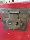 Antique Chinese Late Qing Red Lacquer Document Box Brass Lock C 1880-1920 13 