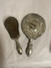 Vintage Silver Plated Mirror And Brush Vanity Set