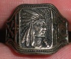Vintage Indian Chief Crossed Arrows Horseshoe Sterling Silver Ring Size 8 5 Vafo