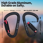 25kn Auto-locking D-shaped Climbing Carabiners  Heavy-duty 5 620 Lbs Capacity
