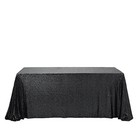 90x156  Black Sequin Rectangle Tablecloth Wedding Party Catering Linens