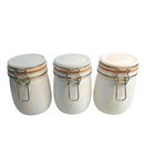 Vintage Wheaton Milk Glass Jar Lidded Canister With Wire Bale Lock 5   