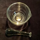Vintage Pharmacy Glass Mortar   Pestle With Pour Spout Apothecary Victorian 8 Oz