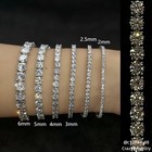 2-8mm Real Vvs D Color Moissanite Tennis Chain Bracelet 925 Silver Pass Tester  