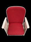 3 Theater Seats  Vintage Red Upholstered Tip-up Cinema Auditorium Seating  A4