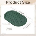 2pcs Self Draining Soap Dish  Silicone Bar Soap Holder Dark Green