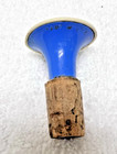 Vintage Hard Plastic Blue And Cream With Cork Laundry Sprinkle Bottle Top Topper