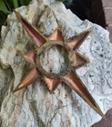 Mcm Atomic Starburst Brass Door Knob Plate Escutcheon  Mid Century Vintage Star