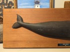 Nantucket Sperm Whale Antique Wooden Vintage Plaque Statue Nautical Carving