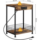 Set Of 2 Sofa Side Tables Bedroom End Tables Nightstands With Charging Station