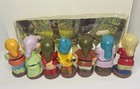 Vintage Walt Disney The Seven Dwarfs Rubber Figures With Original Carry Bag