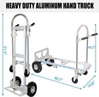 1000 Lbs Aluminum Hand Truck 2 In 1 Heavy Duty Convertible Folding Dolly Cart