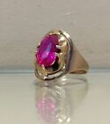 Ring     46 Vintage Soviet Red Ruby  Silver Ring 875   ussr 8 75 Size  5 01 Gr