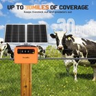 48km 15w Solar Panel Fence Charger 12kv 1 5j Electric Fence Energizer For Farm