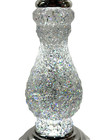 Bath   Body Works Silver Swirling Glitter Cute Pedestal 3-wick Candle Holder New